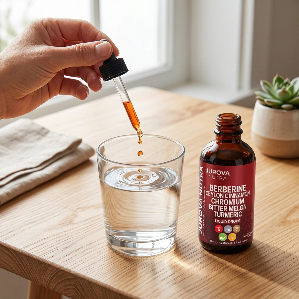 Adding Jurova drops to water